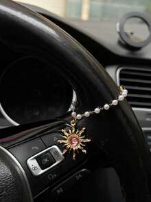 1pc Pearl Sun Decor Car Steering Wheel Chain, Creative Steering Wheel Pendant Car Interior Accessory - Pearl Sun - View 13