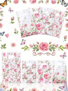 50 piezas Bolsas de regalo con rosas rosadas, bolsas de embalaje de regalo con flores de primavera, bolsas de recuerdo para fiestas de cumpleaños, bolsas de caramelos, bolsas de embalaje de regalo con tema vintage para fiestas, suministros para fiestas con tema floral, decoración de boda, bolsas de recuerdo para baby shower, bolsas de caramelos, decoración de rosas vintage, recuerdos para fiestas de cumpleaños de niñas, regalos de cumpleaños para damas - rosas rosadas - Ver 9
