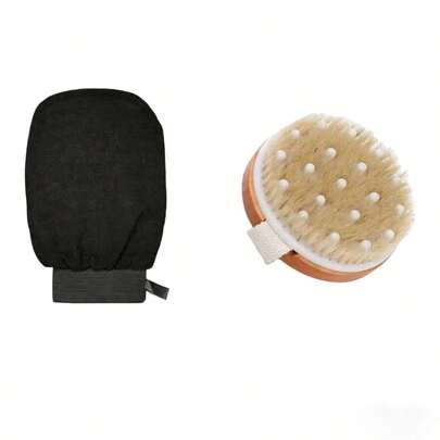 4/2/1 Pc Exfoliating Body Scrub Gloves, Double-Sided Body , Suitable For Spa, Massage And Body Exfoliation, Ideal For Removing Dead Skin, Includes Multi-Color Deep Cleaning Bath Towels