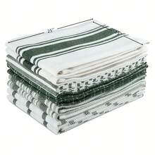 10 Pack 100% Cotton Kitchen Towels - Flat Weave, Absorbent & Durable Dish Towels For Cooking, Cleaning & Drying - Perfect For Christmas & Holiday Kitchens - 紅色的 - 查看 11