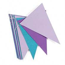 AMermaid Party Decorations Pennant Banner - 2 Pack Glitter Purple Blue Under The Sea Paper Triangle Flags Garland Little Mermaid Theme Girls Birthday Wedding Baby Shower Party Bunting - 藍紫色 - 查看 5
