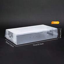Shihanee - 12 cajas de almacenamiento de zapatos de plástico transparente apilables plegables y resistentes para armarios espacios pequeños dormitorios apartamentos 20.5 x 12 x 4.3 pulgadas - claro - Ver 2