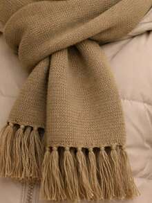 Children's Set: Wool Hat And Scarf For Girls And Boys. - KAKI - Xem 2