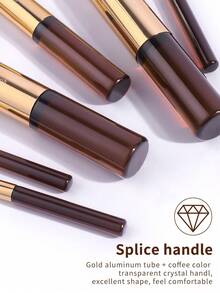 MAANGE 14pcs Portable Makeup Brush Set, Includes 13pcs High-Quality Synthetic Makeup Brushes + 1 Storage Bag. Contains Foundation Brush, Powder Brush, Eyeliner Brush, Highlighter Brush, Concealer Brush, Blush Brush, Contour Brush, Nose Brush, Eyeshadow Brush, Brow Brush, Detail Brush. Suitable For Daily Makeup And Travel, Great Gift For Friends. - Multicolor - View 9