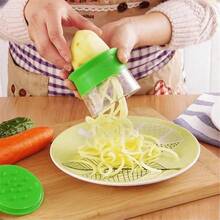 1 chiếc dụng cụ thái rau củ quả dạng xoắn ốc cầm tay, dao cắt xoắn ốc điều chỉnh được, dụng cụ làm salad, máy thái xoay, dụng cụ nhà bếp! - màu xanh lá - Xem 3