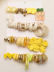 1-20 pares de juego de aretes surtidos al azar con diseños de gota, corazón, flor, letra, moneda vintage, geométrico, exagerado, caja ciega, adecuado para mujeres, Día de la Madre, San Valentín, Navidad, Año Nuevo, uso diario - Multicolor - Ver 1