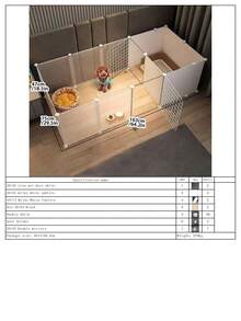 室内宠物狗围栏屋，带厕所区域的狗床，适合泰迪等小型犬 - 彩色 - 查看 20