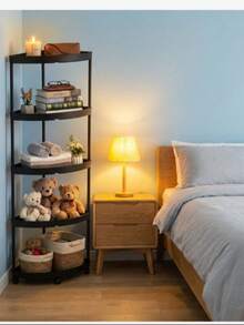 3/4/5 Tier Corner Storage Rack, Bathroom Organizer Rack With Wheels, Multipurpose Slim Storage Shelf For Bathroom, Kitchen, Living Room - Multicolor - View 1
