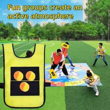 1 套（1 件背心 + 3 个软球）户外追逐游戏、家庭互动躲避球粘性背心、家庭/派对/户外节日比赛、休闲娱乐活动、挑战团体运动游戏、节日礼物 - 黃色 - 查看 1