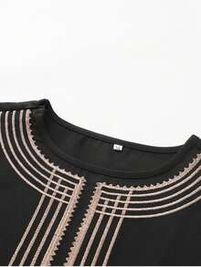 New African Traditional Clothing For Men Embroidered Top And Casual Pants 2 Pieces Kaftan Suit For Men - Black - View 6