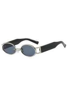 1pc Women's Fashion Metal Oval Minimalist Niche Elegant Fashion Glasses, Suitable For Daily Wear, Outdoor Sun Protection, Easy To Create Chic Millennium Girl Look - Multicolor - View 13