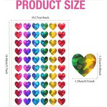 300pcs Of Holographic Heart Stickers In 5 Sheets, Featuring Glittery Small Hearts That Are Self-Adhesive. Perfect For Valentine'S Day Decorations, Reward Charts, Scrapbooking Projects, And Planners - Multicolor - View 4