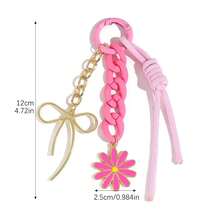 1 pieza Llavero con cuentas tejido a mano en color rosa - Elegante, dulce e iridiscente, accesorio para bolso con lazo - Multicolor - Ver 12