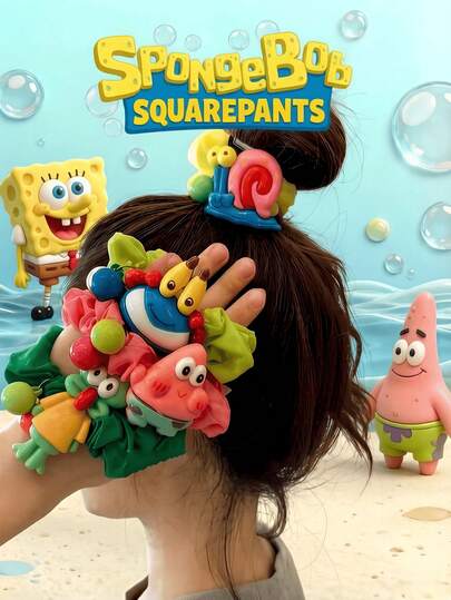 SpongeBob SquarePants Dây buộc tóc co giãn hình hoạt hình dễ thương, bao gồm Squidward, Sandy, Gary. Những chiếc dây buộc tóc đáng yêu này sẽ không để lại vết hằn trên tóc, thích hợp để gội đầu, trang điểm, chăm sóc da và sử dụng hàng ngày. Một lựa chọn quà tặng tự làm tuyệt vời cho Ngày Valentine/Năm mới dành cho bạn gái/các cặp đôi.