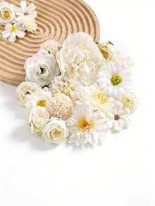 21件逼真花朵发夹,花环DIY材料,汉服配饰,高端仿真婚礼花卉,干花装饰,人造植物花卉,浴室软装 - 彩色 - 查看 11