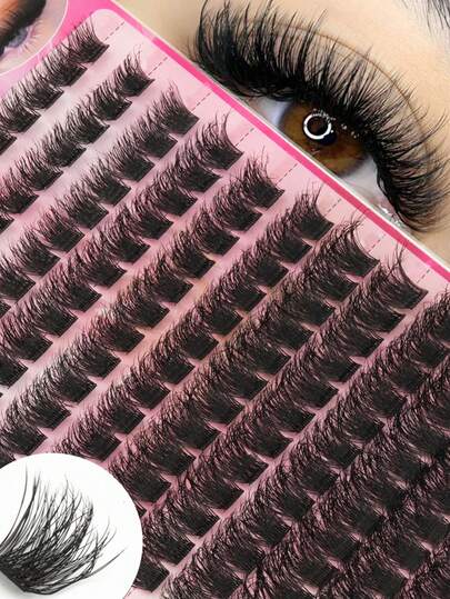 Kit de extensión de pestañas personal de 13 filas, con un aspecto natural y rizado. Extensiones de pestañas gruesas y esponjosas con un aspecto natural. Kit de extensión de pestañas personal reutilizable, adecuado para la vida cotidiana, bodas, citas, fiestas, viajes y primavera. (Palabras clave: extensiones de pestañas, pestañas, pestañas, pestañas personales, pestañas postizas)