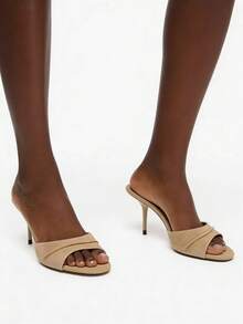 Sandal đi biển xếp ly bằng polyester mới, thích hợp cho mùa hè. - Màu be - Xem 6