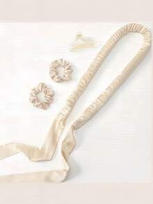 Bộ 4 phụ kiện tóc nữ, dụng cụ uốn tóc không cần nhiệt, dụng cụ tạo kiểu tóc, kẹp tóc. - Màu be - Xem 5