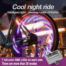 1 pieza Luz LED para bicicleta con energía solar - Luz intermitente solar para neumáticos de bicicleta, conducir la bicicleta con luz intermitente - Estilo A - Ver 1