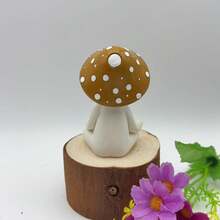 Cute Meditating Yoga Mushroom Resin Ornament - New Meditation Mushroom a - View 3