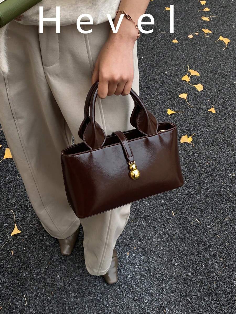 Hevel High-End Fashion Tote Vegetable Basket Bag, Ankla Stylish Bucket Bag Shoulder Crossbody Bag Wallet Mommy Bag, Suitable For Work Commute Shopping Travel, Brown Fashion Handbag For Women, Mother's Day Gift - Coffee Brown - View 1