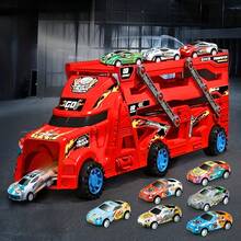 UINLE Baby 2-In-1 Children's Launch And Storage Truck Toy Set, Comes With 8 Alloy Cars, Launch Track And Multi-Layer Storage Dual Modes, Portable Design Supports Play In Multiple Scenarios, Supports Multi-Player Racing Competition, Children's Racing Toy Set, Birthday Gift For Boys And Girls, Holiday Gift, Party Gift, Back-To-School Gift - Multicolor - View 8
