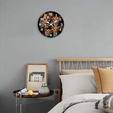 1Pc 2D Wooden Wall Clock,10Inch,Lion Family Portrait Animal Photo Style,Silent Clock,Living Room Bedroom Kitchen Office Decor,Christmas Birthday Gift,Birthday Gifts,Valentines Gift,Graduation,Mother Giftsr,Room Deocr,Wall Deoc,Home Essentials - Style/Multiple Colors/10in/25cm - View 9