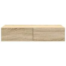 Estantería de pared con cajones, roble Sonoma, 80x33x17 cm, madera de ingeniería. - 1PC - Ver 4
