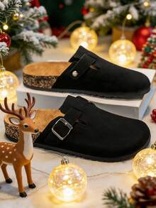 Spring Summer Autumn Outdoor Lightweight Men's Sandals, Comfortable Non-Slip Men's Slippers, Soft Cork Sole Wear-Resistant Men's Clogs, High-Quality Brand Men's Shoes, Women's Shoes, Outdoor Thickened Closed-Toe Men's Sandals (Asymmetrical Pattern) - Black - View 1