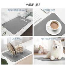 1 件装简约纯灰色多用途防水垫，适用于厨房、咖啡角和宠物喂食区，快干防滑 - 深灰色 - 查看 5