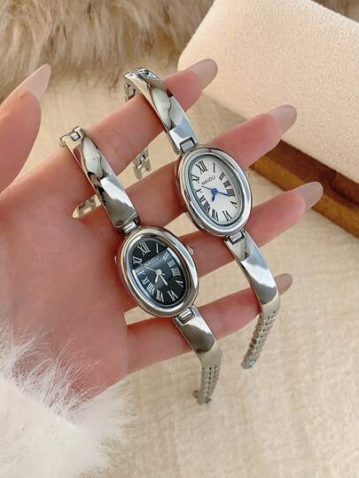 Đồng hồ nữ hình oval, máy quartz, thiết kế retro thời trang, độc đáo, phù hợp để đeo hàng ngày hoặc làm quà tặng trong các buổi gặp gỡ thường ngày.