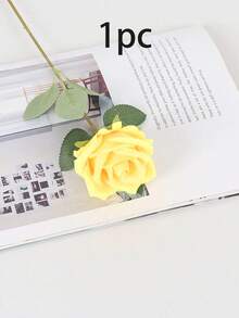 Artificial Roses, High-End Fake Roses, Suitable For Home Decor, Room Decor, Dining Table Decor, Wedding Decor, Bridal Bouquet, Wrist Corsage, Flower Arrangement. Suitable For Home, Restaurant, Bedroom, Vase Floral Arrangement And More. - Yellow - View 8