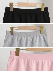 Tween Girl Girls 3 Packs Seamless Safety Shorts Mid Rise Stretchy Play Shorts Anti-Chafing Underdress Underpants Summer Must-Have - Multicolor - View 2