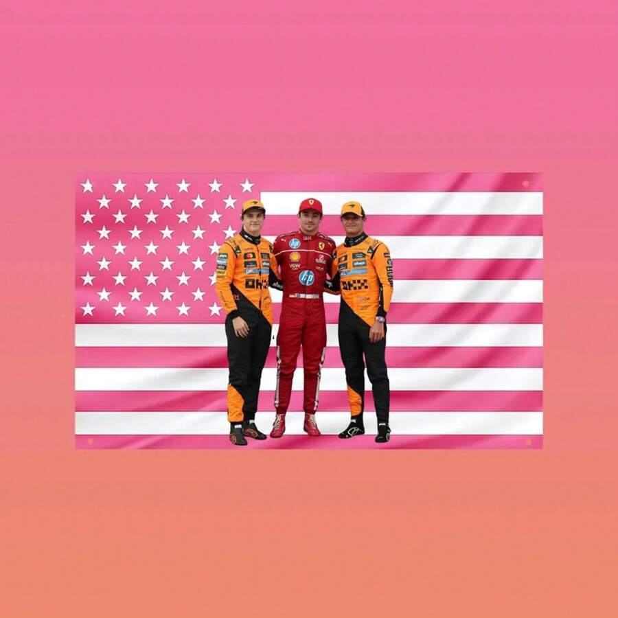 Lando Norris Charles Leclerc Oscar Piastri Flag, F1 Drivers Pink US Flag, Formula One Wall Tapestry,Measuring 30*40inch Feet To 70*90inch - NHƯ HÌNH MINH HỌA - Xem 1
