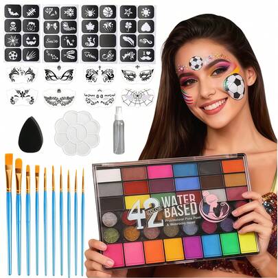 42 Colors Water-Soluble Painting Pigment Set, Complete Tools, Vibrant Colors, High Saturation, Suitable For Art Creation