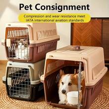 Pet Cat Air Box, Portable Cat Cage Cat Bag With Hanging Bowl And Toilet, Suitable For Outdoor Activities For Cats And Dogs, Travel Pet Cages, Vehicle-Mounted Dogs And Cats And Portable Carry-On Cases, And Vehicle-Mounted Pet Capsule Dog Carriers - màu nâu - Xem 2