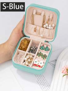 1 Stück große Kapazität tragbare Reise Schmuckbox, Modische multifunktionale Aufbewahrungsbox für Frauen, PU-Leder wasserdichte Schmuckaufbewahrung, kann Schmuck, Ringe, Halsketten, Ohrringe, Armbänder, Lippenstifte, Uhren aufbewahren, Paar Geschenke, Reiseaccessoires, Raumdekoration, Studentenwohnheim Zubehör, geeignet als Geschenk für Familie und Freunde, Geburtstag, Feiertage - Verschiedenfarbig - Übersicht 20