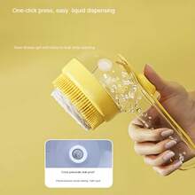 宠物淋浴喷头，硅胶狗狗洗澡按摩磨砂刷，挤压式液体洗发梳理清洁刷 - 彩色 - 查看 6