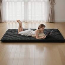 Japanese Tatami Mat, Queen Size Foldable Japanese Tatami Mattress, Futon Mattress With Storage Bag & Fastener, 9-Layer Floor Mat For Sleeping, Dorm, Meditation, Yoga, 80 X 60 X 3.5 In, Black - Màu đen, 80 x 60 x 3,5 inch - Xem 1