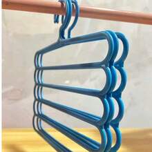 1pc Multi-Function Scarf Hanger, 5-Tier Plastic Clothes Pants Hanger Non-Slip Scarf Storage Rack - Multicolor - View 11
