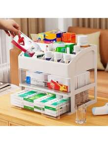 Hộp đựng đồ gia dụng chống bụi dạng ngăn kéo, kệ đựng đồ trang điểm, hộp đựng đồ trang điểm nhiều tầng trong suốt. - Trong sáng - Xem 8