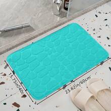 1 件/3 件牛仔布蓝石压纹高回弹吸水防滑浴室地垫,单件或 3 件浴室装饰垫浴室地毯地毯户外地毯门垫秋季装饰浴室配件返校入口装饰 - 水鴨藍 - 查看 15