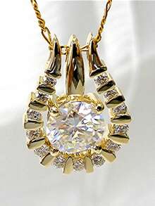 Một chiếc vòng cổ mặt dây chuyền thanh lịch, duyên dáng và thời trang, phù hợp cho các bữa tiệc hàng ngày, những chuyến đi biển mùa hè, đám cưới, quà tặng đính hôn và quà sinh nhật. - Vàng - Xem 1