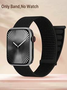 1条柔软舒适透气的黑色尼龙表带，可调节，兼容 Ultra 3/2/1 SE /S10/S11/S9/S8/S7/S6/S5/S4/S3/S2/S1，可更换尼龙表带，带磁性表扣，适用于38/40/41/S10/11-42mm、42/44/45/46/49mm表盘。 - 黑色 - 查看 2
