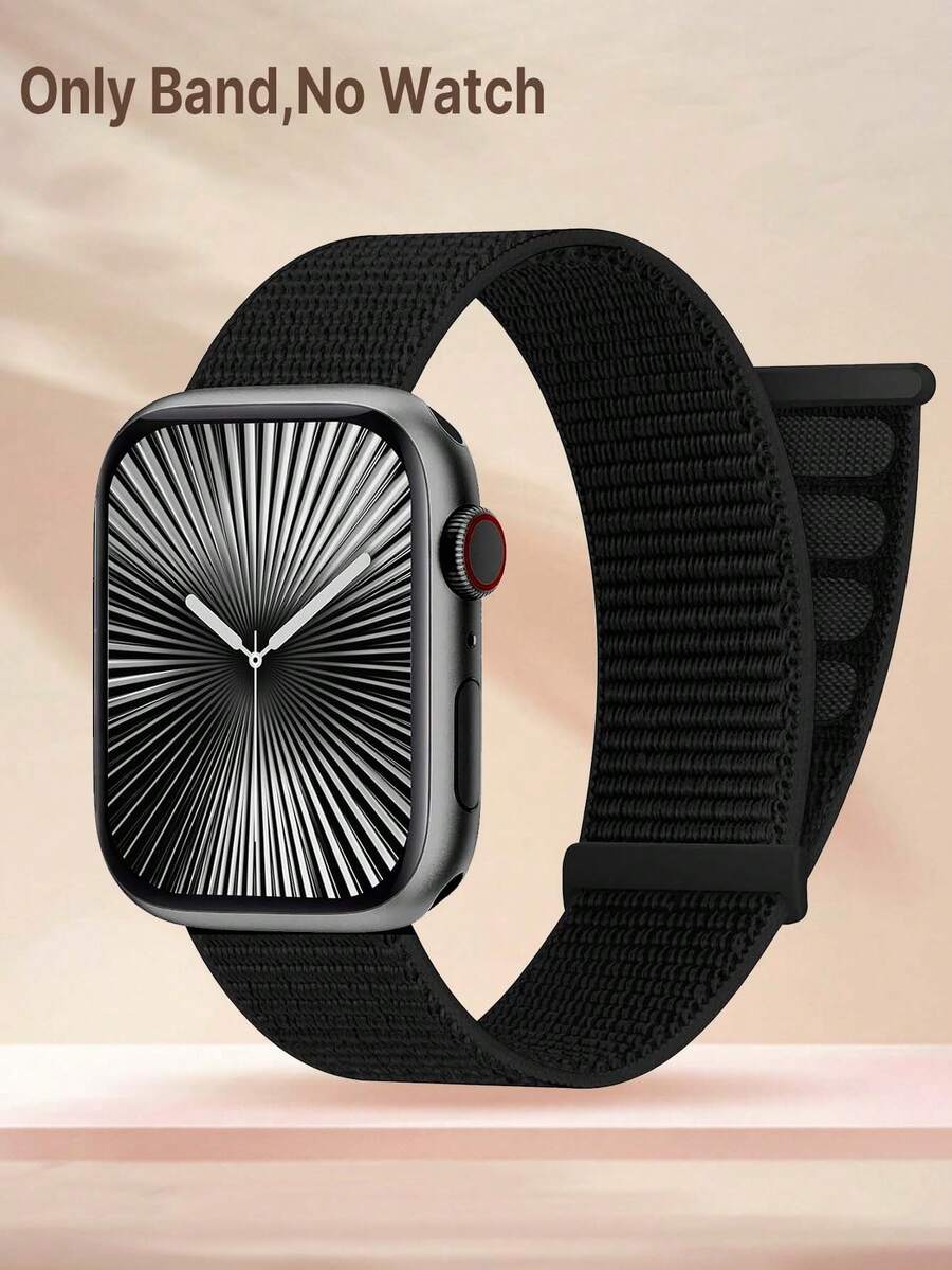 1条柔软舒适透气的黑色尼龙表带，可调节，兼容 Ultra 3/2/1 SE /S10/S11/S9/S8/S7/S6/S5/S4/S3/S2/S1，可更换尼龙表带，带磁性表扣，适用于38/40/41/S10/11-42mm、42/44/45/46/49mm表盘。