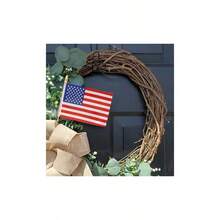 12 Pack Mini American Flag Handheld Stick Flags 4x6 Inch Small Patriotic Party Parade Decoration - Multicolor - View 5
