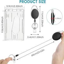 Kẹp thẻ đôi dọc Vicloon, có ngăn đựng thẻ, bằng nhựa cứng, đựng thẻ ID và thẻ tín dụng, ngăn đựng thẻ trong suốt, thích hợp cho văn phòng, học sinh, thẻ ID, thẻ tín dụng, bằng lái xe và thẻ căn cước. - A - Xem 5