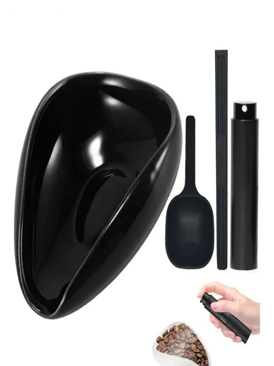 Reusable Coffee Measuring Cup Set With Tray And Spray Bottle, Coffee Accessories Suitable For Baristas And Back To School Essentials - Black + Black Spray Bottle - View 1