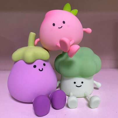 蔬菜造型硅胶触控可调光USB充电床头夜灯