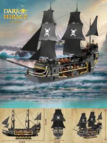 18+ Adult Pirate Ship Building Block Set, A Unique Adult Game Toy That Can Relieve Anxiety, With Decorative Sticker Style Model, Helpful For Stress Relief And Anxiety Reduction, Ideal For Couple Interaction And Puzzle Games - Multicolor - View 12